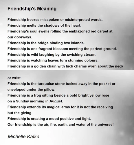 Die Bedeutung Von Freundschaftsgedichten